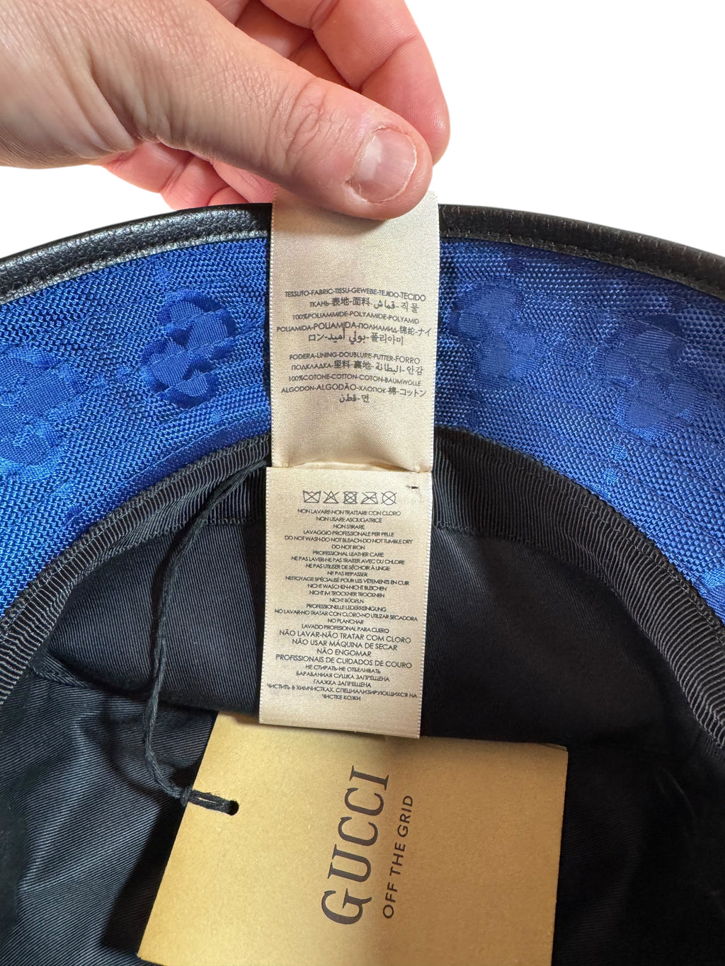 Gucci cappello bucket Off The Grid blu GG Jacquard taglia S 57 cm — foto 7