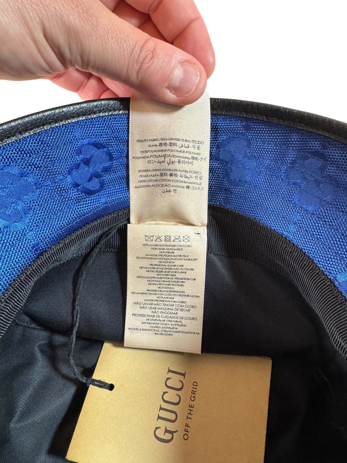 Gucci cappello bucket Off The Grid blu GG Jacquard taglia S 57 cm