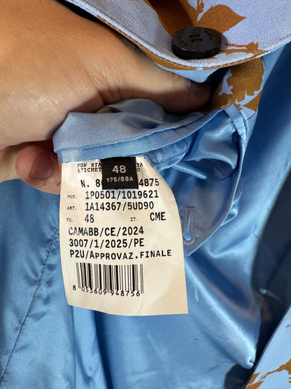 Giacca Versace azzurra con stampa floreale – Taglia 48 (M)