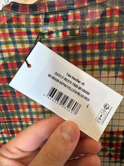 Jean Paul Gaultier abito mesh tartan trasparente Made in Italy - taglia L