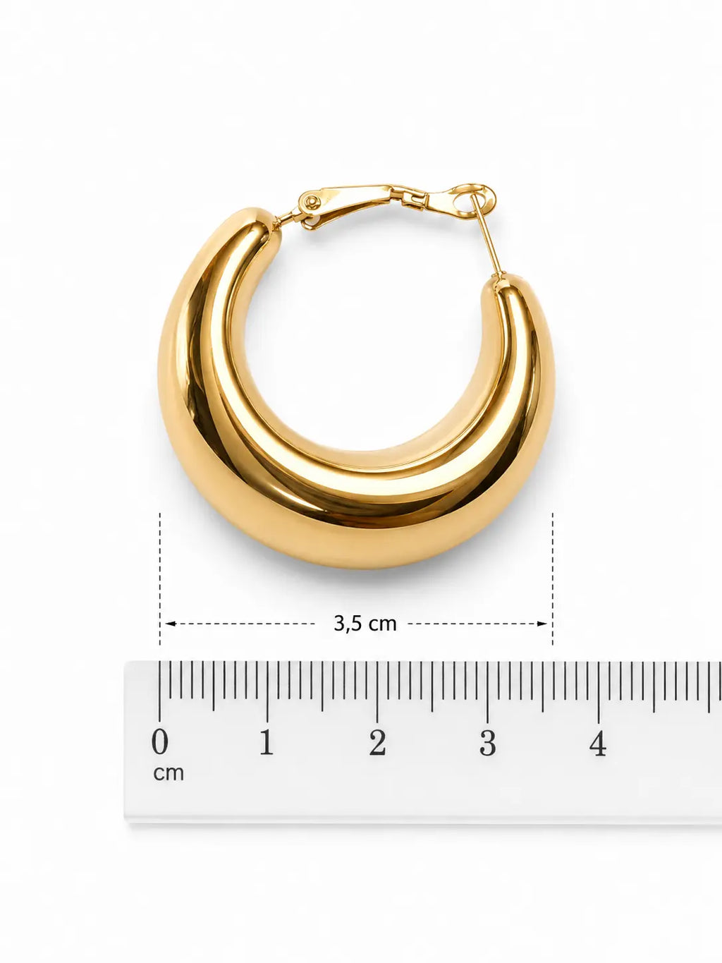 Orecchini a cerchio chunky dorati 3,5 cm