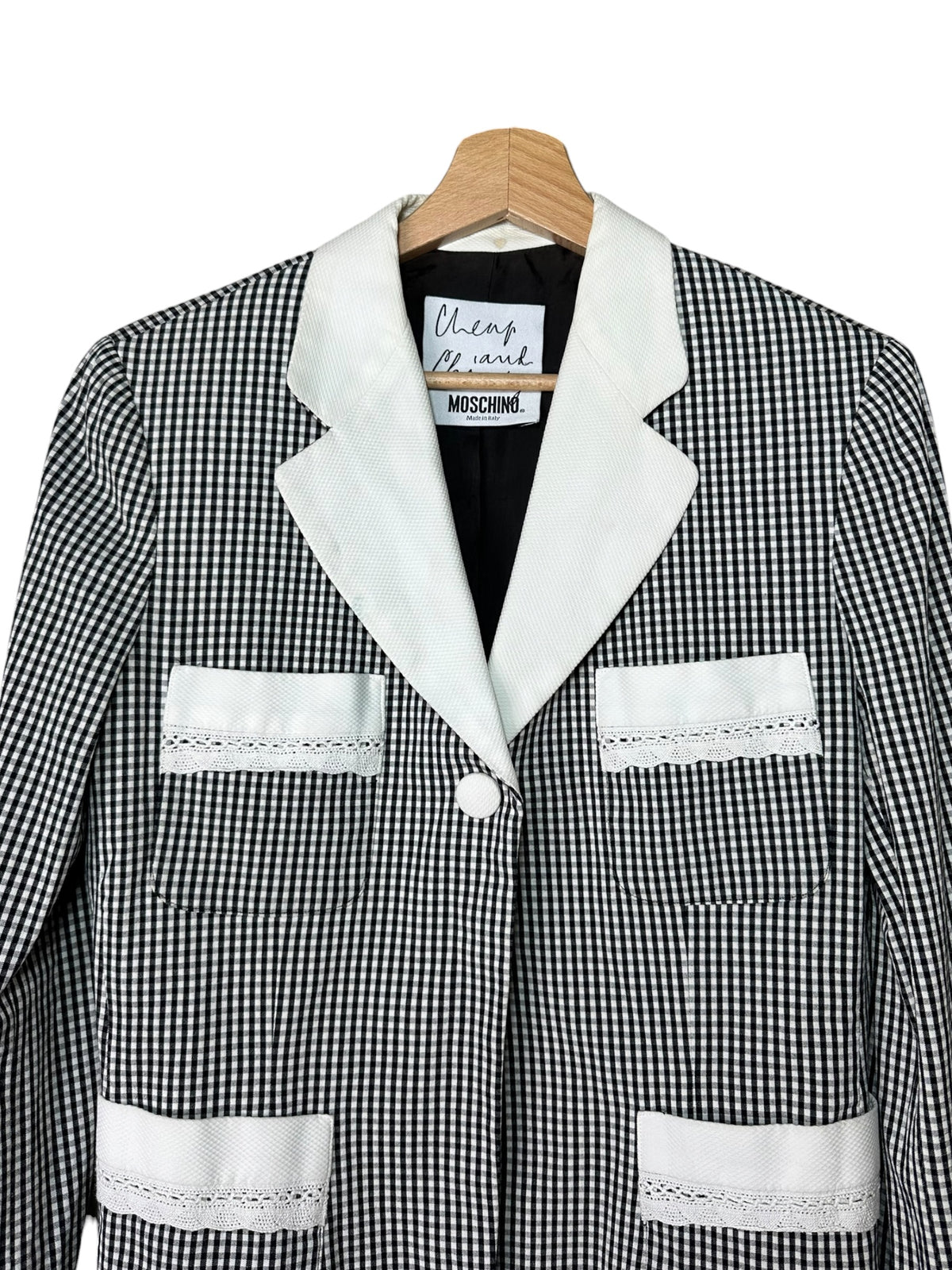 Moschino cheap and chic blazer vichy bianco e nero (M)