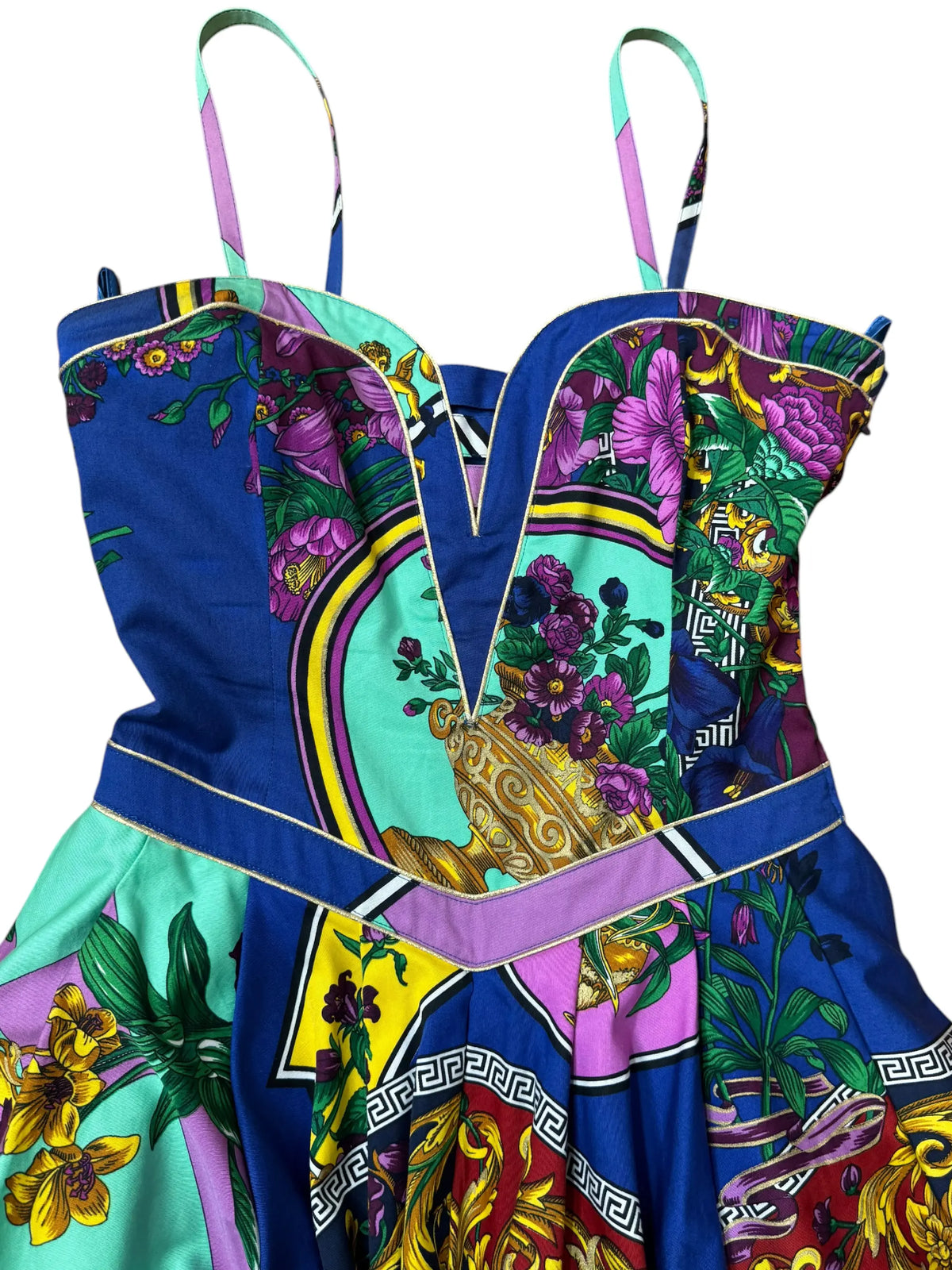 Versace Jeans Couture abito barocco multicolor Made in Italy — foto 3