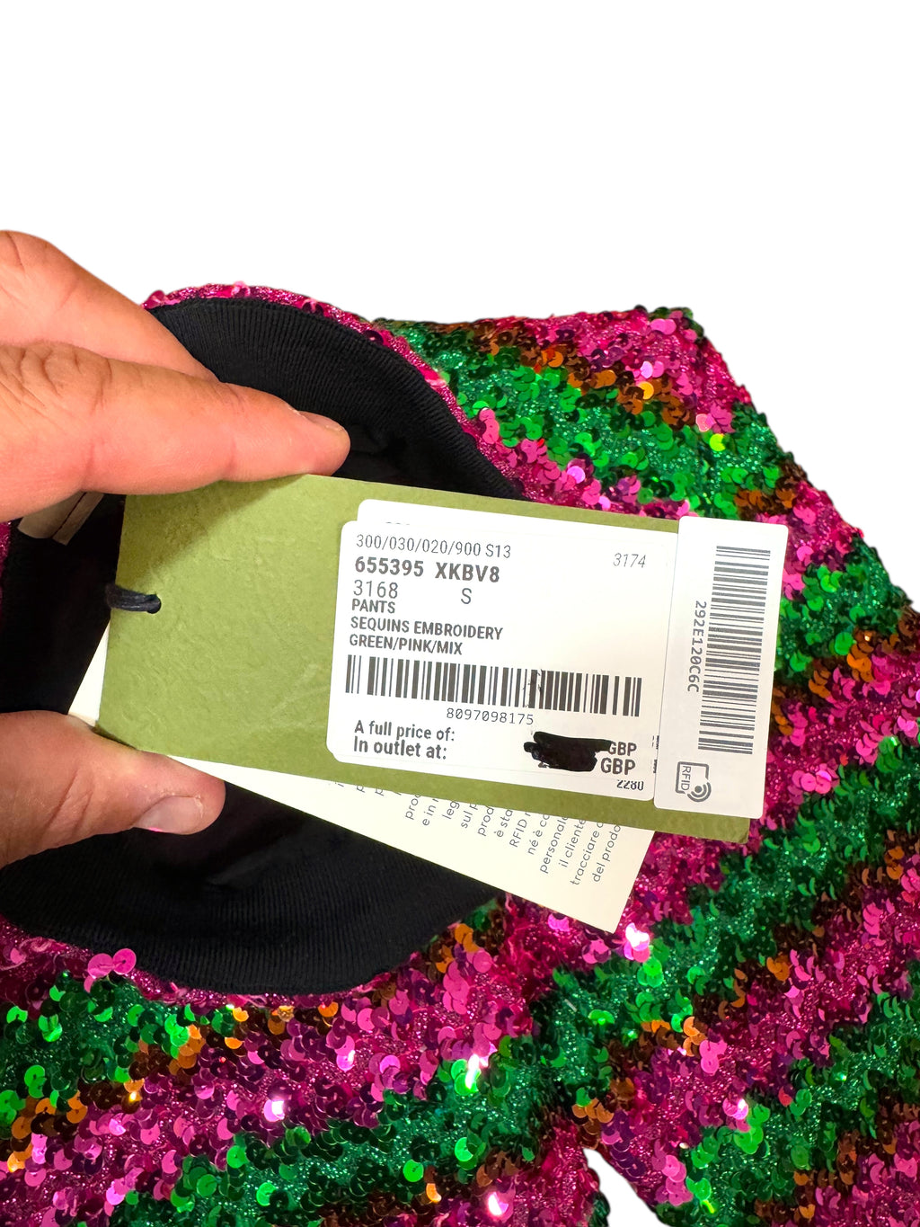 Gucci pantaloni donna S a righe paillettes rosa/verde - Made in Italy — foto 9