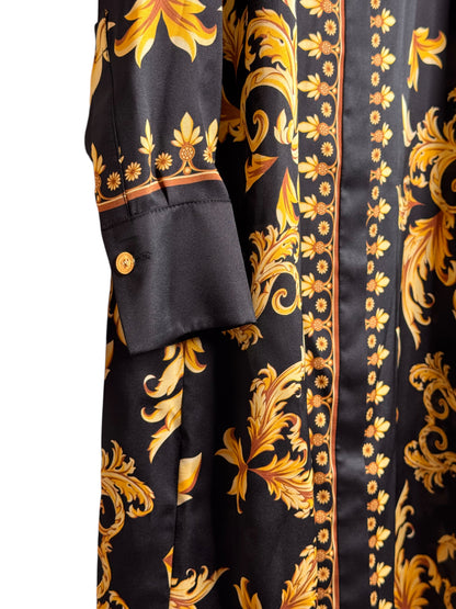 Abito chemisier Versace barocco nero oro tg 42 con bottoni Medusa — foto 4