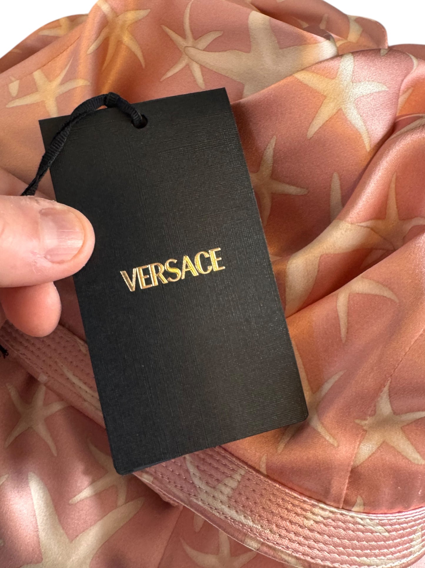 Gonna Versace in seta rosa con stampa stelle marine – TG 38 IT