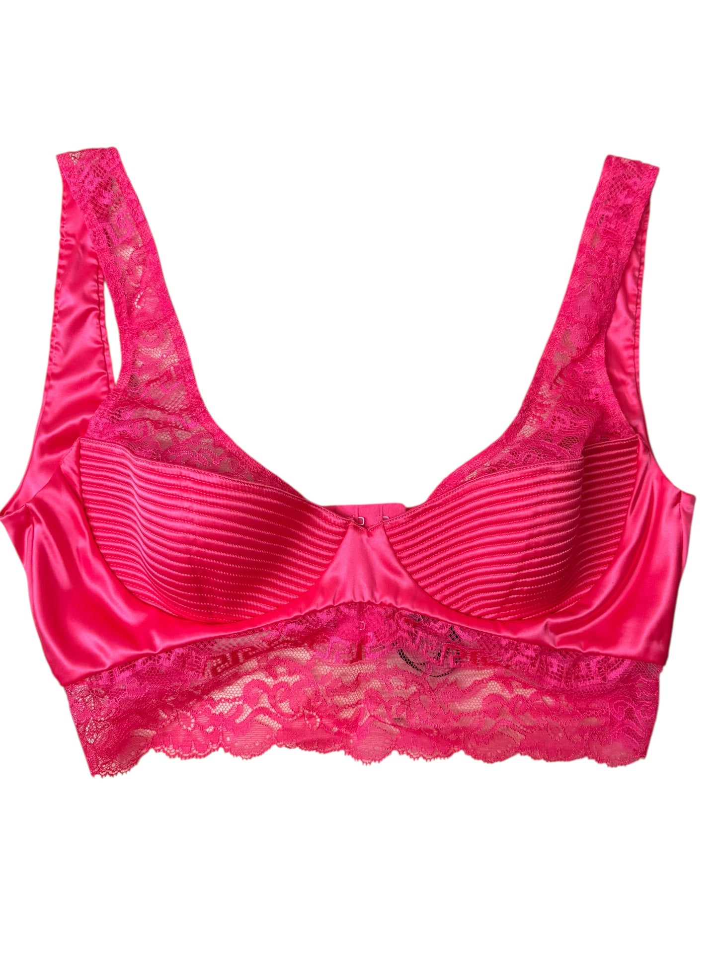 Reggiseno Versace fucsia in raso e pizzo Made in Italy nuovo con cartellini