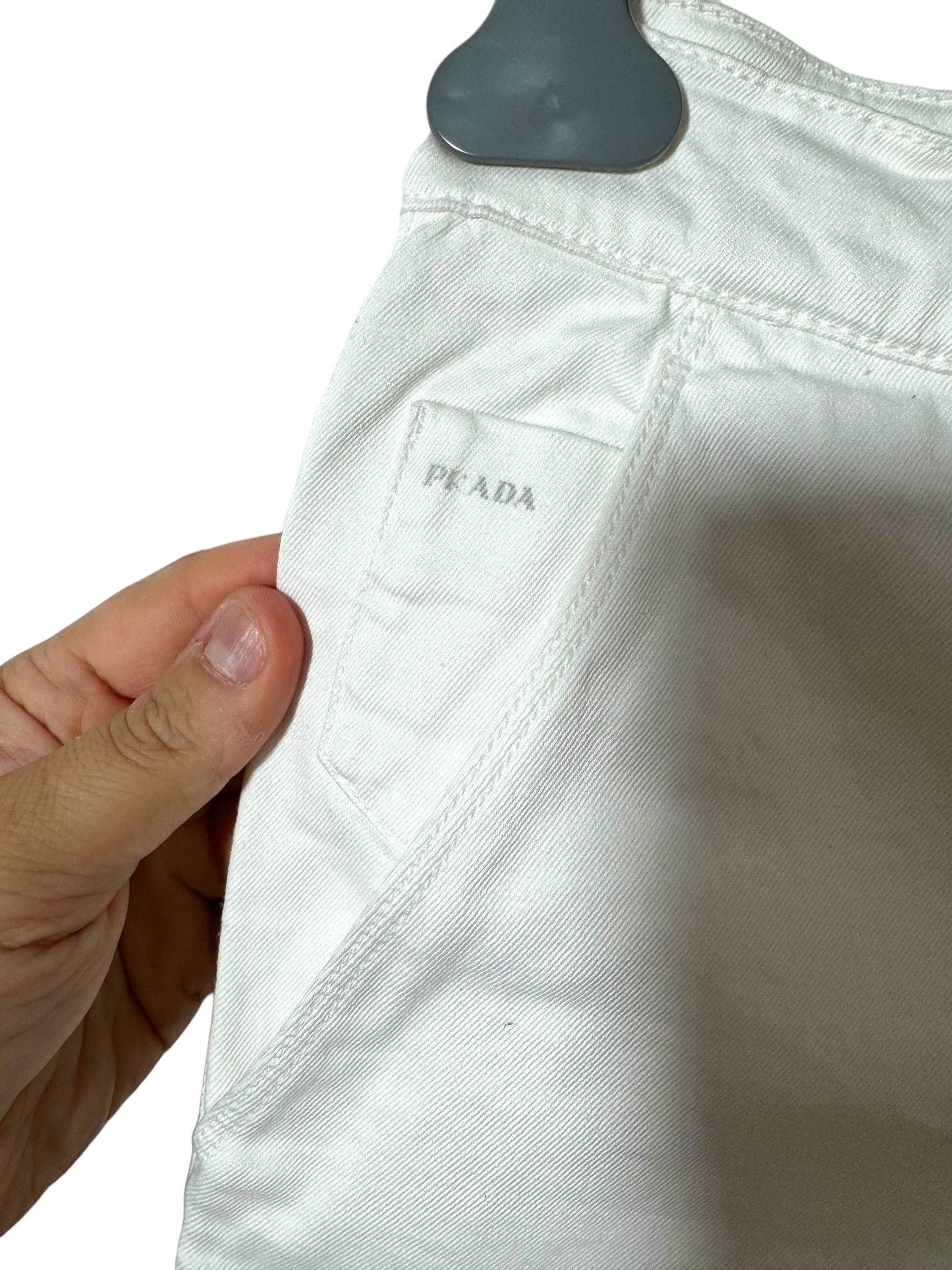 Prada pantaloni a zampa in jeans bianco