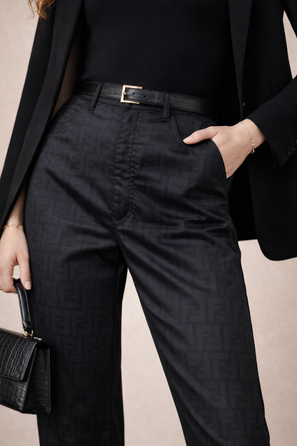 Fendi pantaloni vintage monogram