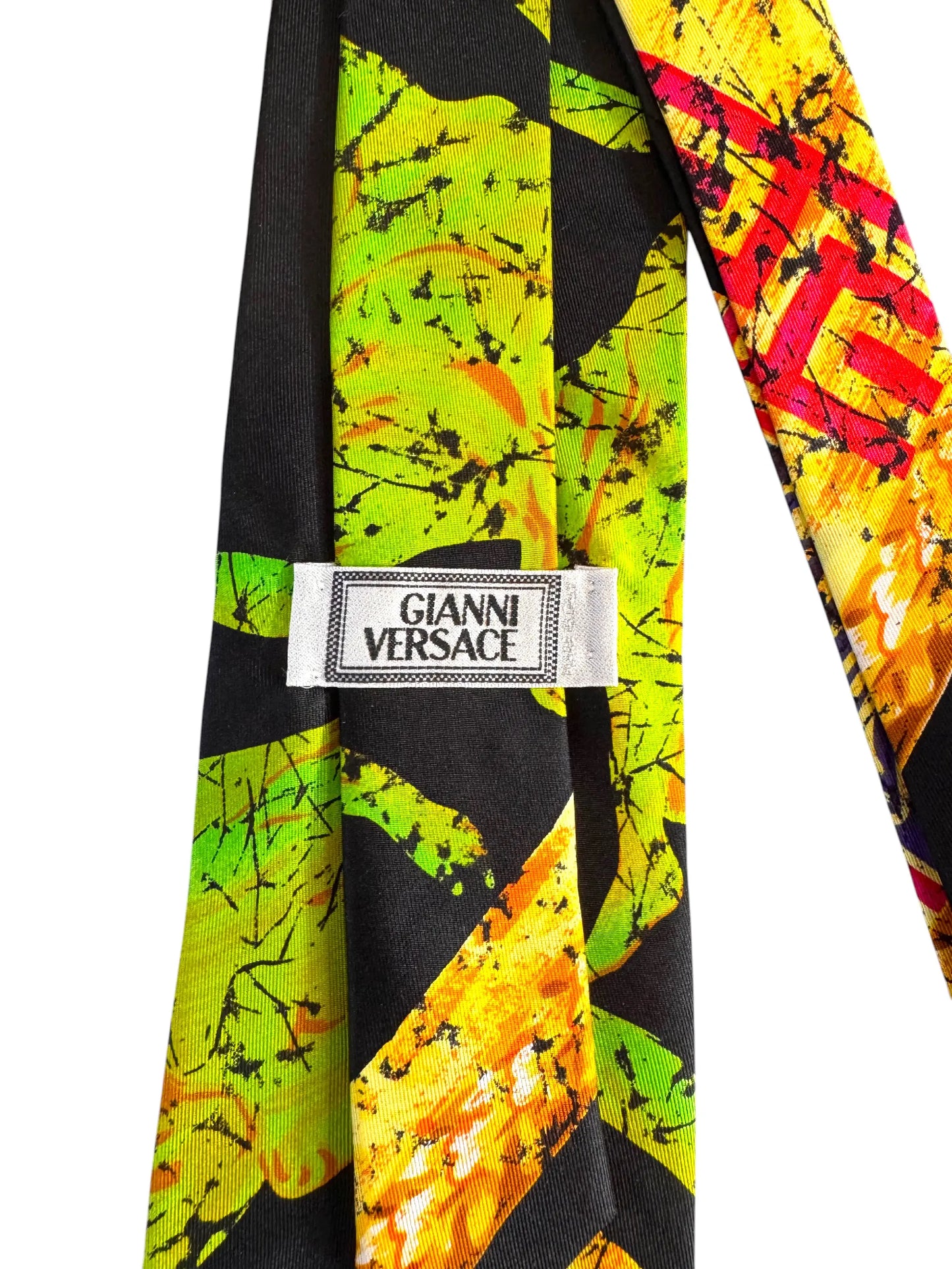 Gianni Versace cravatta vintage seta fantasia pop art Made in Italy