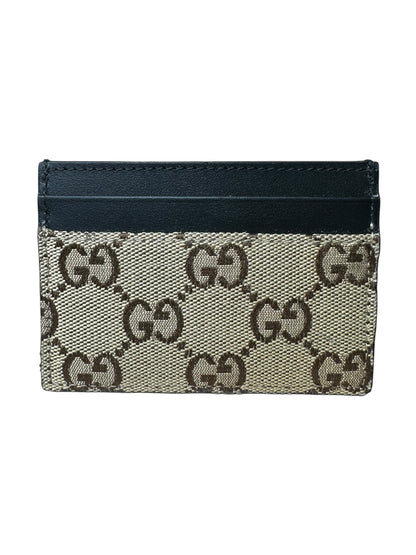Gucci porta carte in tela e pelle