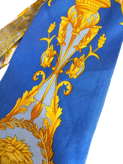 Versace Cravatta Medusa Baroque Blu Oro Made in Italy