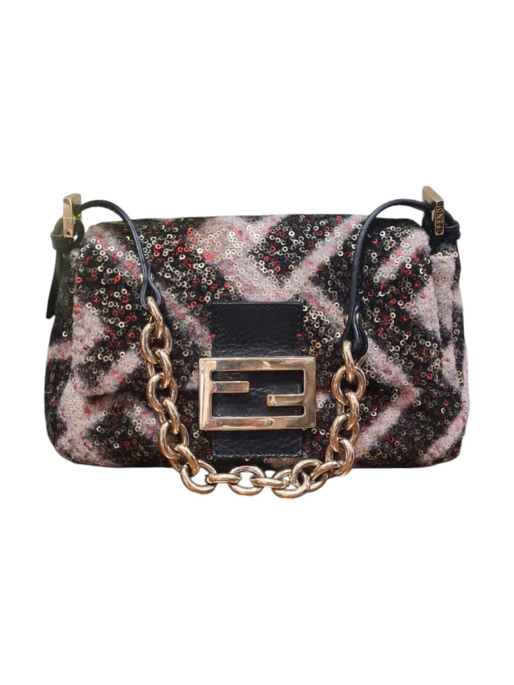 Fendi baguette vintage in lana e paillettes