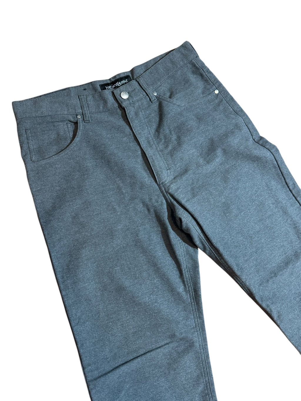 Yves Saint Laurent Pantaloni Uomo Grigi Taglia 35 Cotone Made in Italy