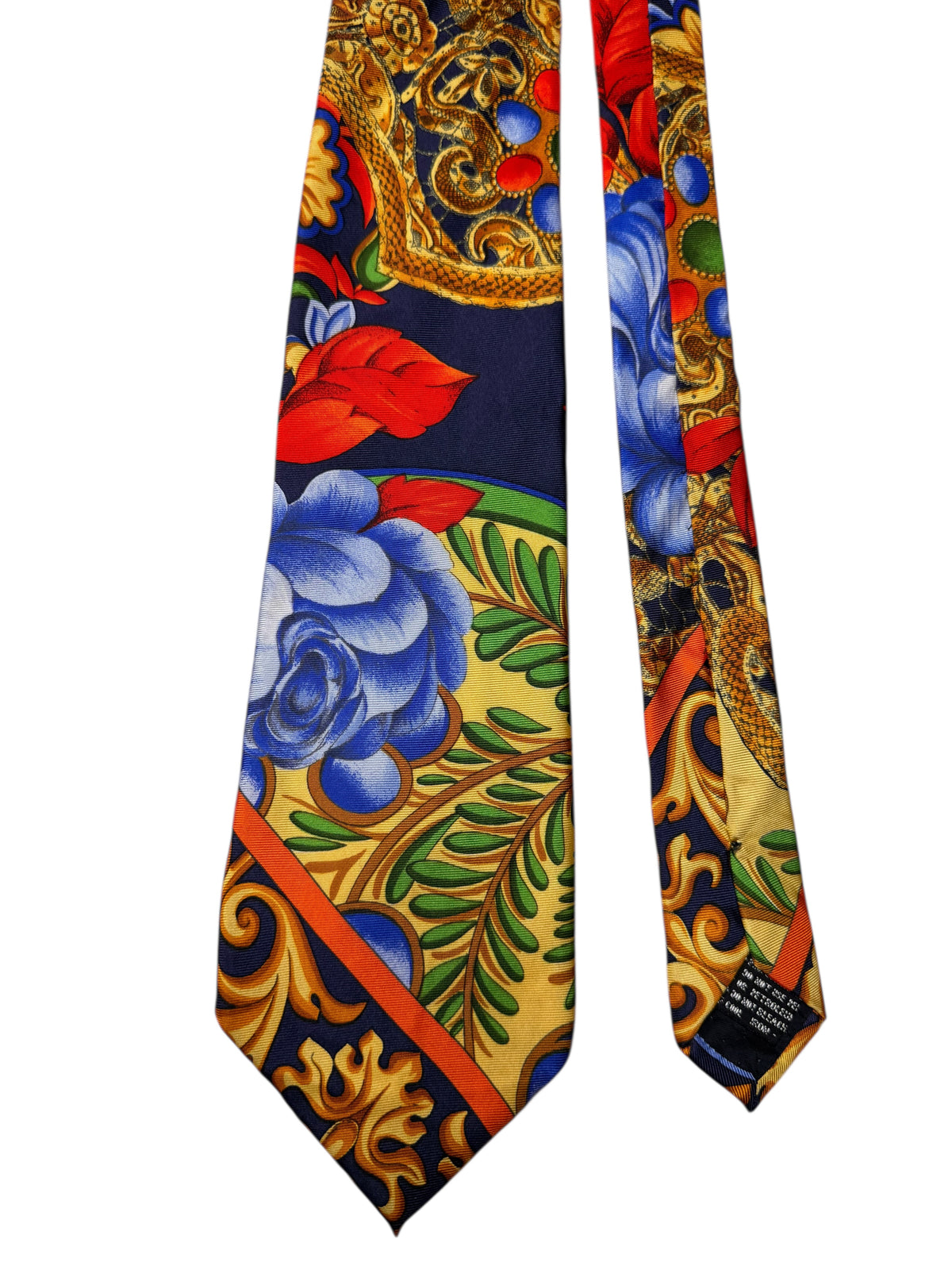 Cravatta Gianni Versace vintage in seta fantasia barocca floreale — foto 2