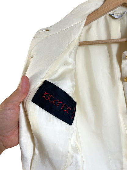 Istante abito blazer vintage panna con bottoni gioiello — foto 12