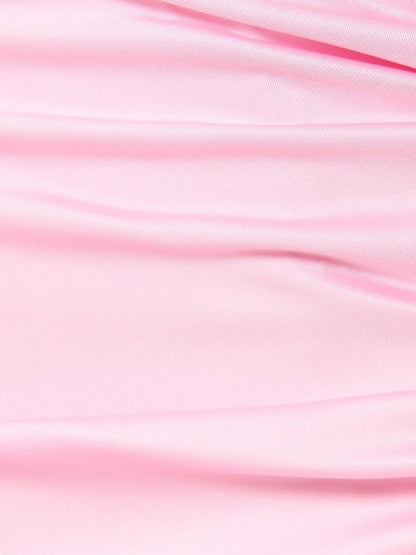 Versace x Dua Lipa Pantaloni Flare Rosa con Drappeggio Vita – Taglia 42