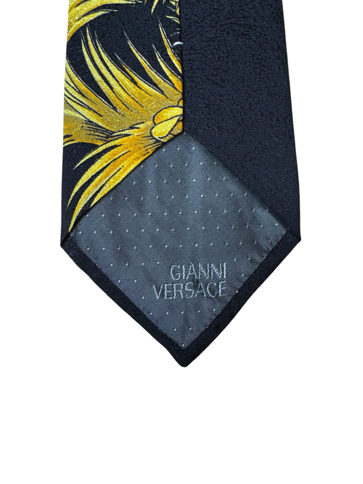 Cravatta Gianni Versace Vintage in Seta – Fantasia “MIAMI” Palme Tropicali — foto 5