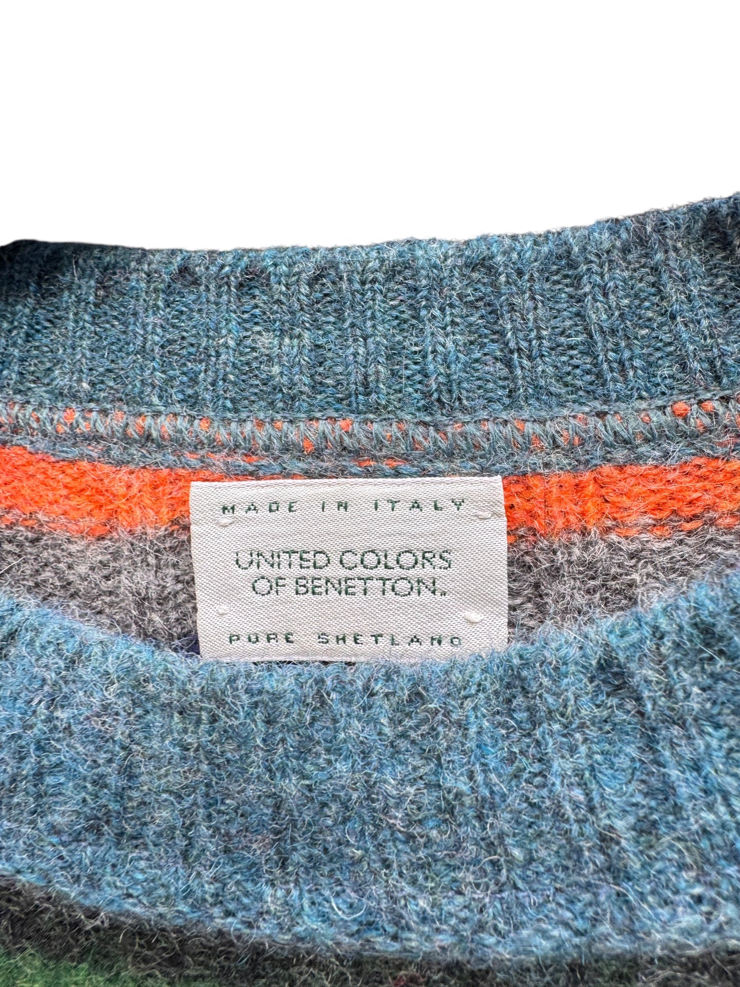 Maglione United Colors of Benetton Pure Shetland multicolor Made in Italy -  L
