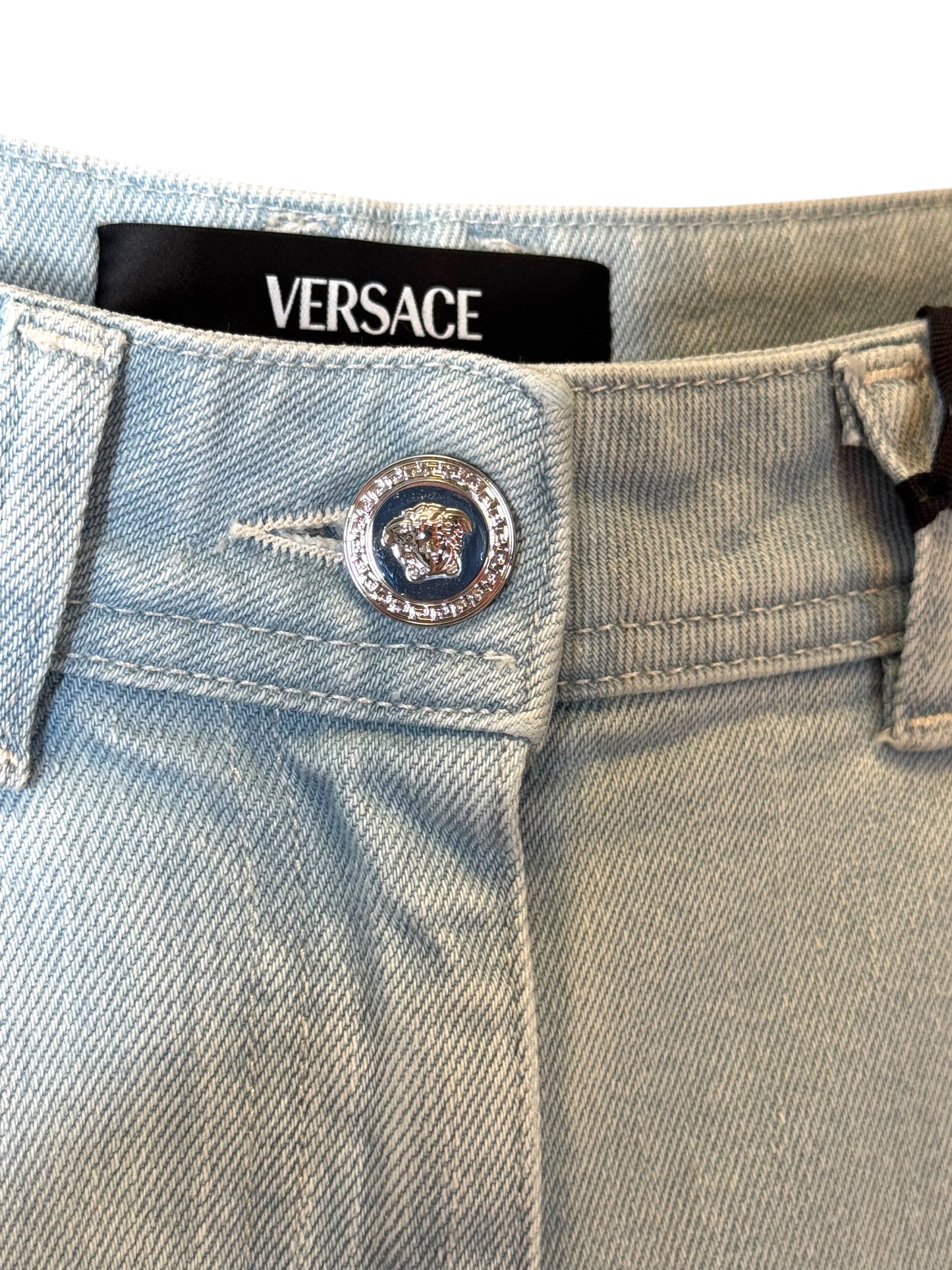 Jeans donna VERSACE skinny celeste