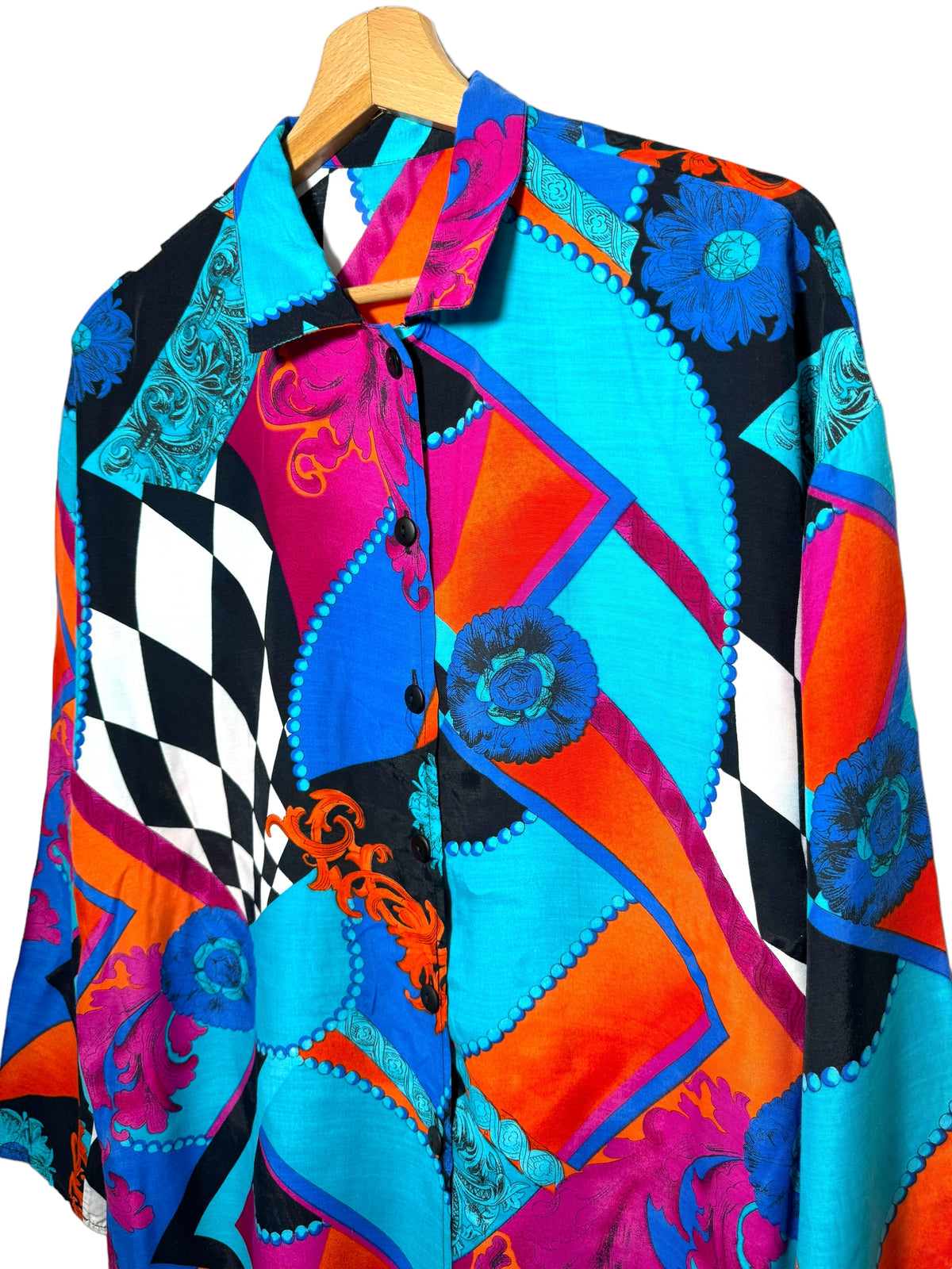 Camicia vintage con stampa barocca multicolore — foto 2