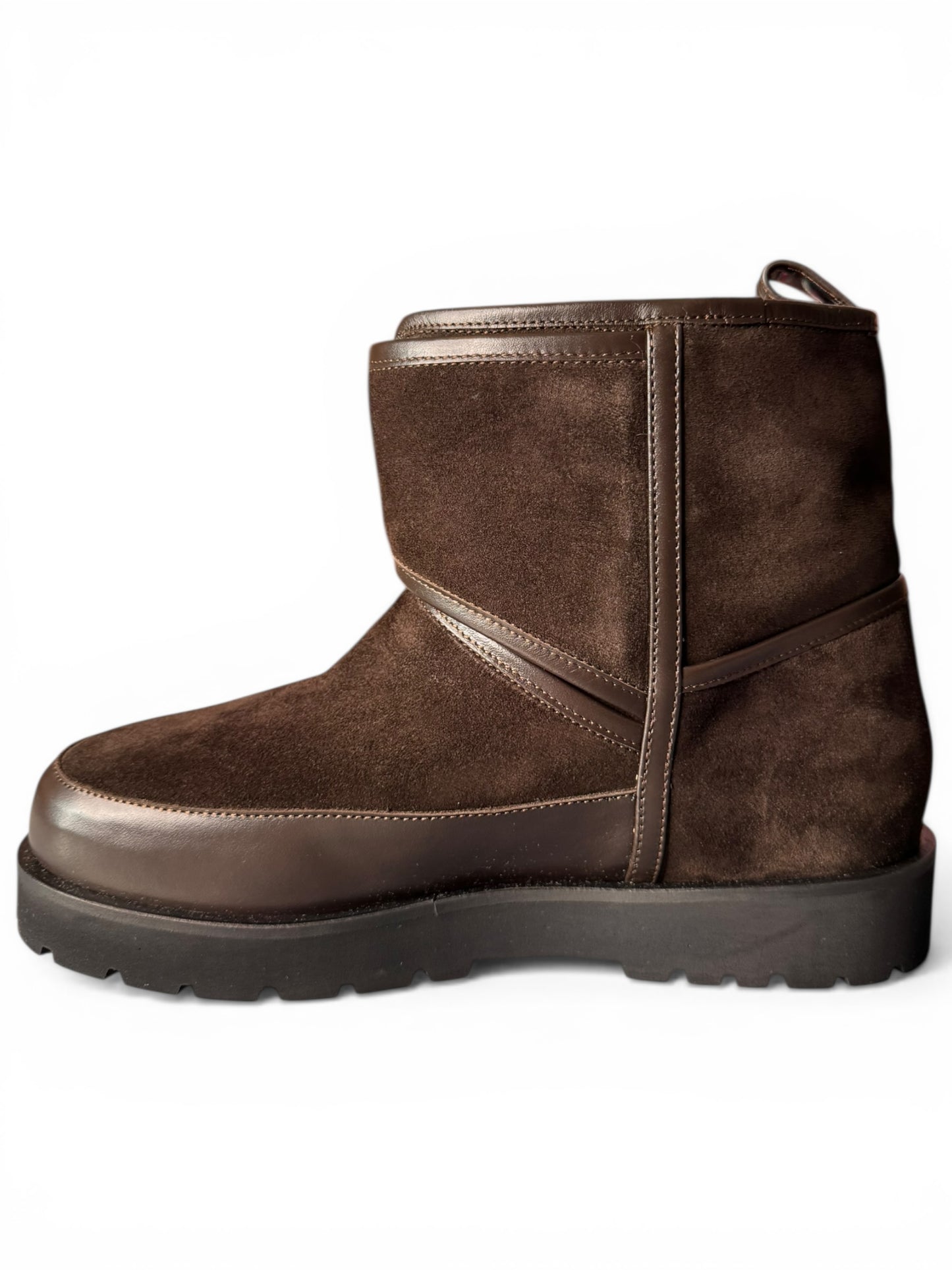 Stivaletti Versace in crosta e vitello ebano con interno in shearling Tg 42 — foto 5