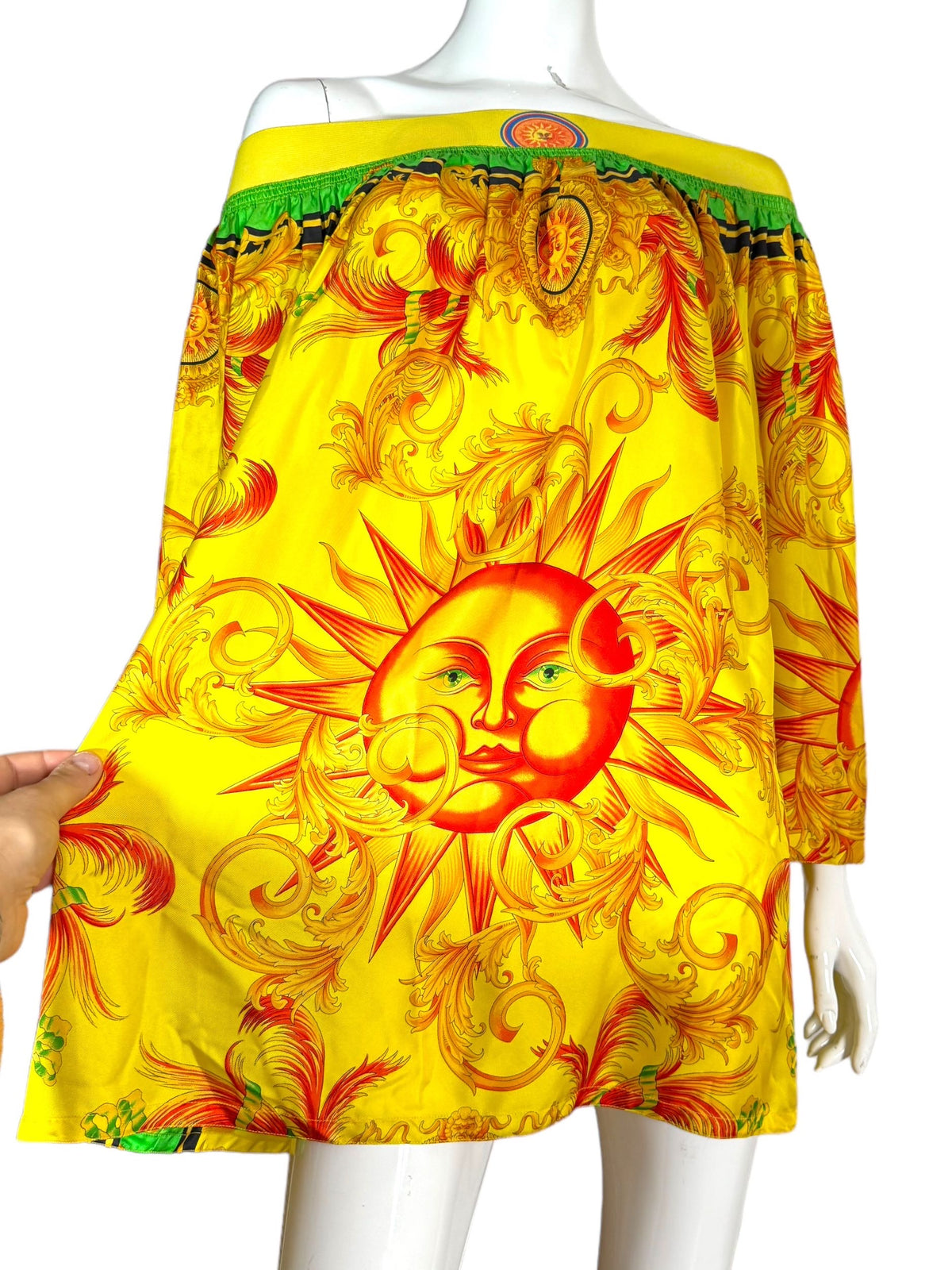 Abito Gianni Versace vintage seta Sole Barocco giallo - TG 40- NWT — foto 10