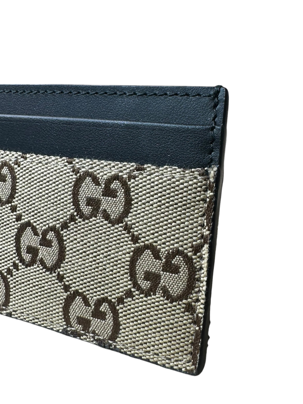 Gucci porta carte in tela e pelle