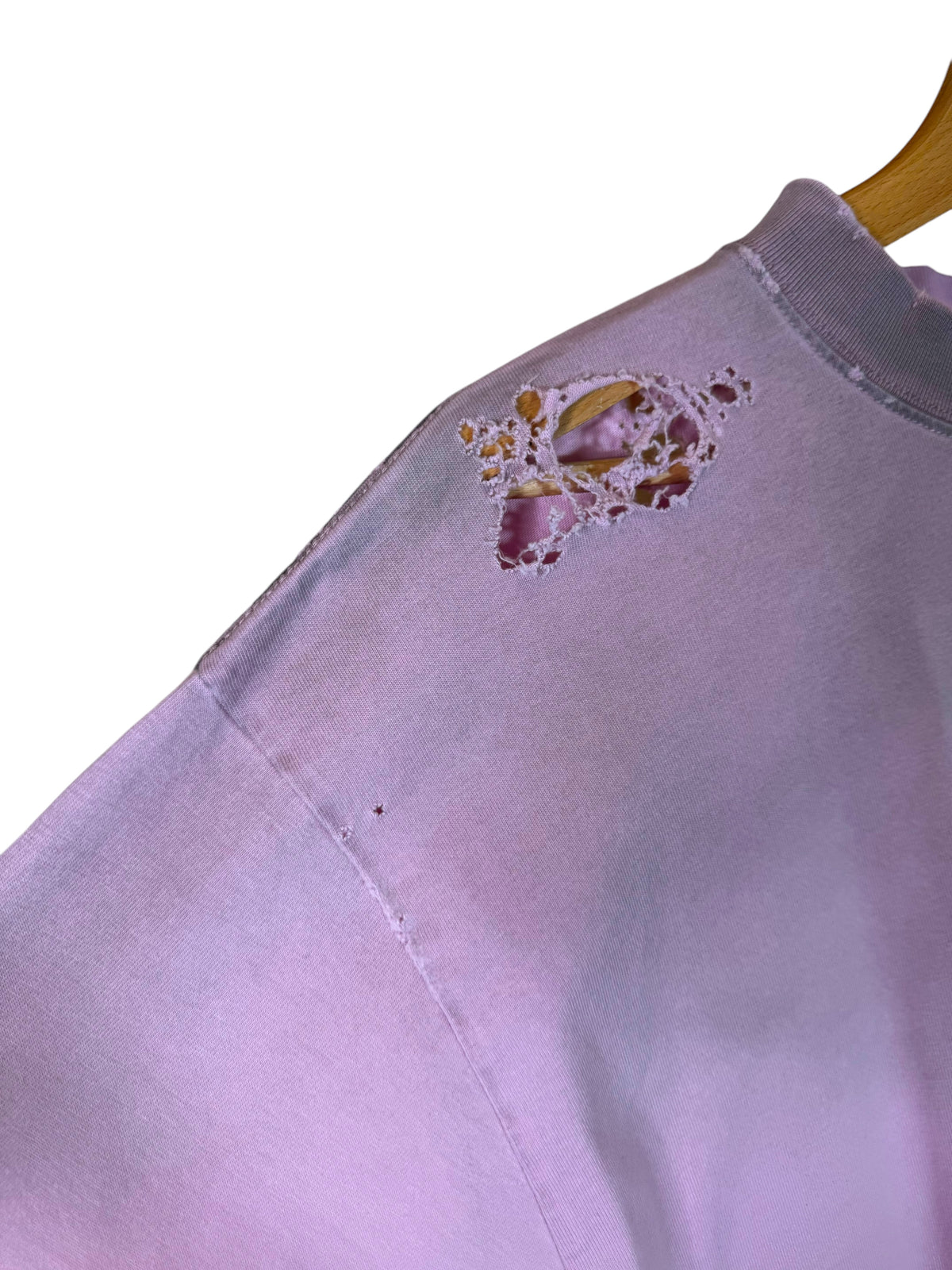 Balenciaga T-shirt Unisex Rosa XS (vestibilità Over fino a L/XL) - Effetto Destroyed — foto 5