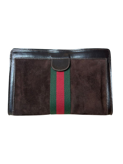 Gucci pochette vintage in pelle scamosciata