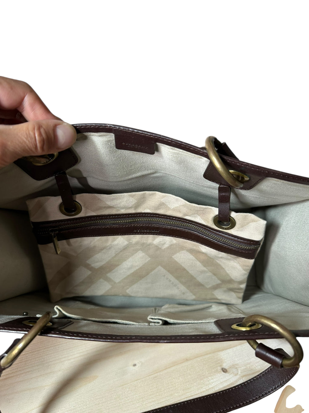 Burberry borsa vintage in tela e pelle — foto 19