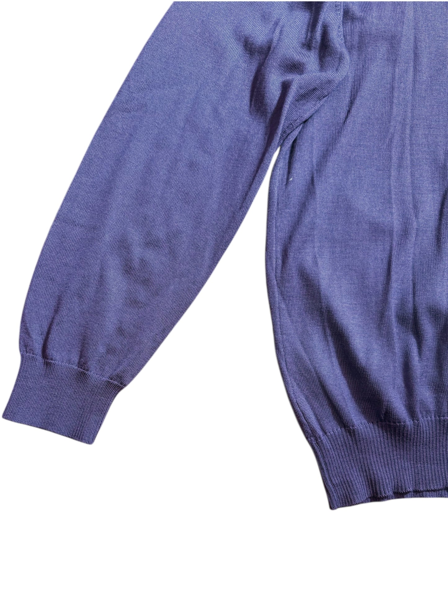 Maglione Aquascutum viola scollo a V taglia XL logo ricamato