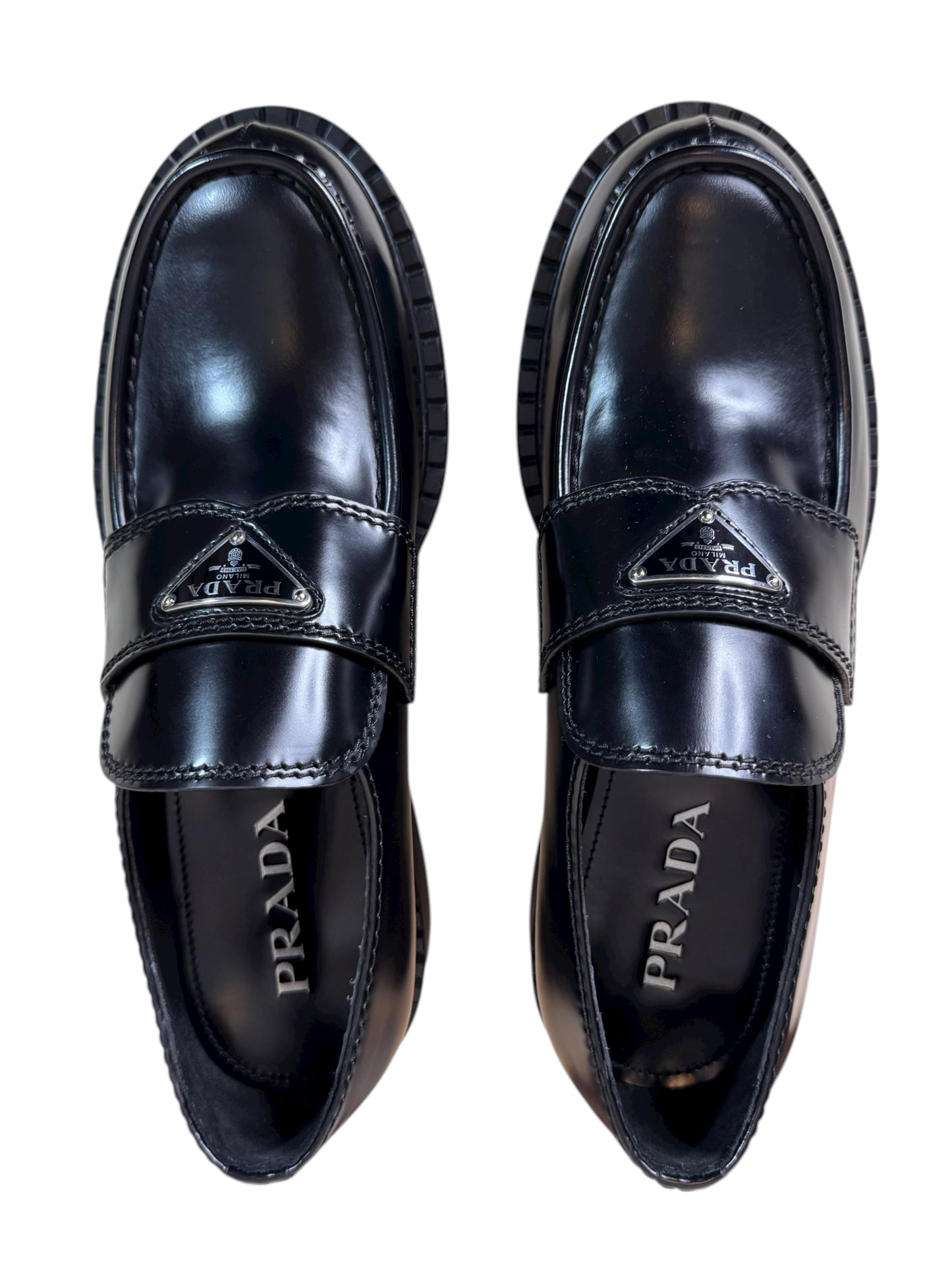 Prada Mocassini in pelle spazzolata nera – 42.5 IT