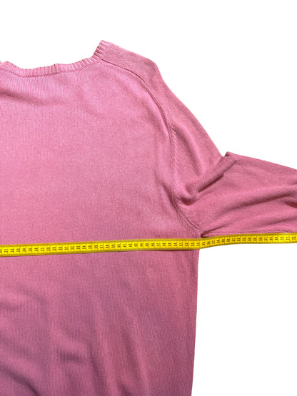Maglione Etro Milano rosa 100% cotone ricamo logo taglia XL