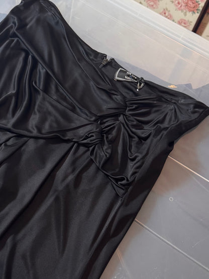 Versace x Dua Lipa pantaloni flare neri in viscosa vita drappeggiata 44 IT — foto 4