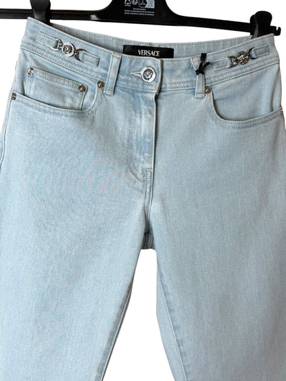 Jeans donna VERSACE skinny celeste