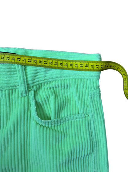 Versace completo giacca e pantaloni in velluto a coste verde lime Made In Italy.