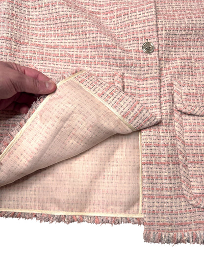 Gilet Versace tweed rosa crema con bottoni Medusa taglia 42 — foto 11