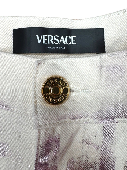 Versace jeans iridescenti Medusa denim metallizzato Made in Italy taglia 32