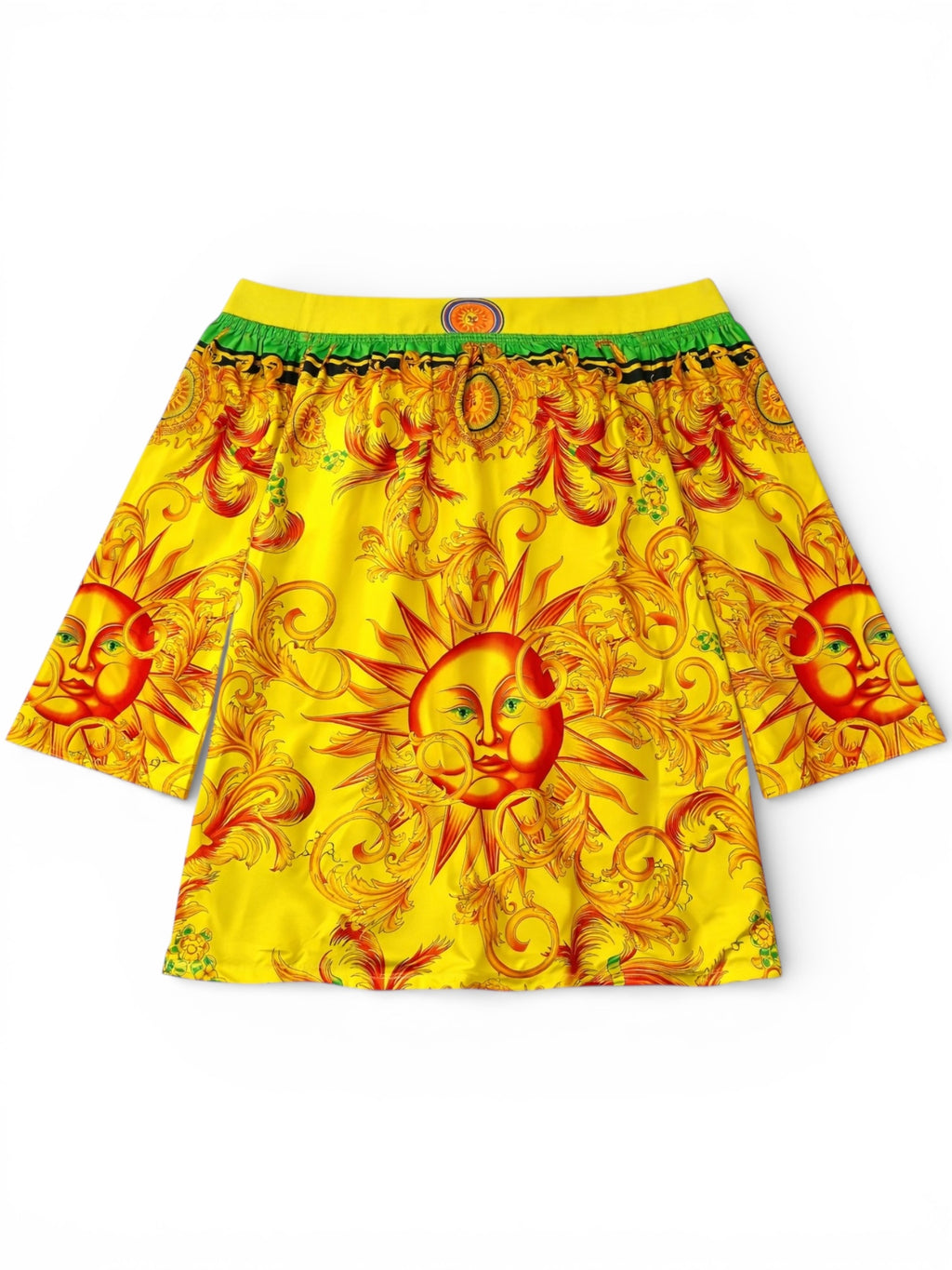 Abito Gianni Versace vintage seta Sole Barocco giallo - TG 40- NWT — foto 5