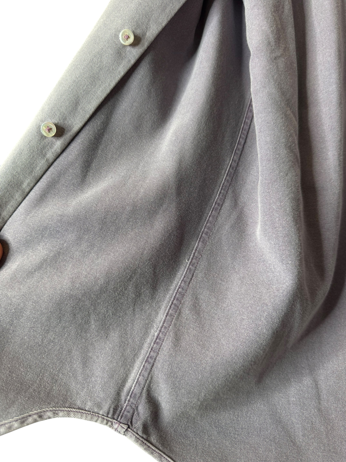 Loro Piana Camicia Uomo Cotone Soft Grigio L/XL – Bottoni Madreperla — foto 10