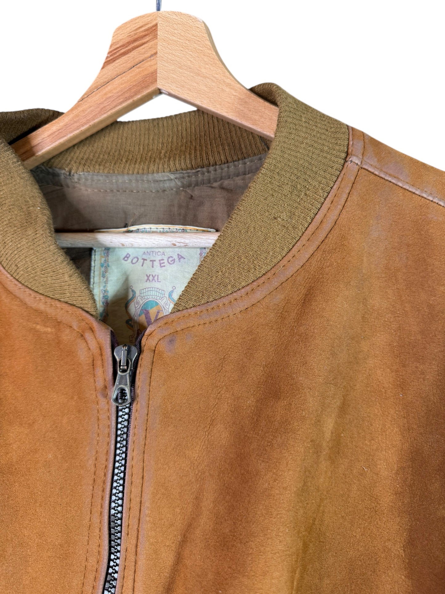 Giacca vintage Antica Bottega marrone bomber Made in Italy XXL — foto 3