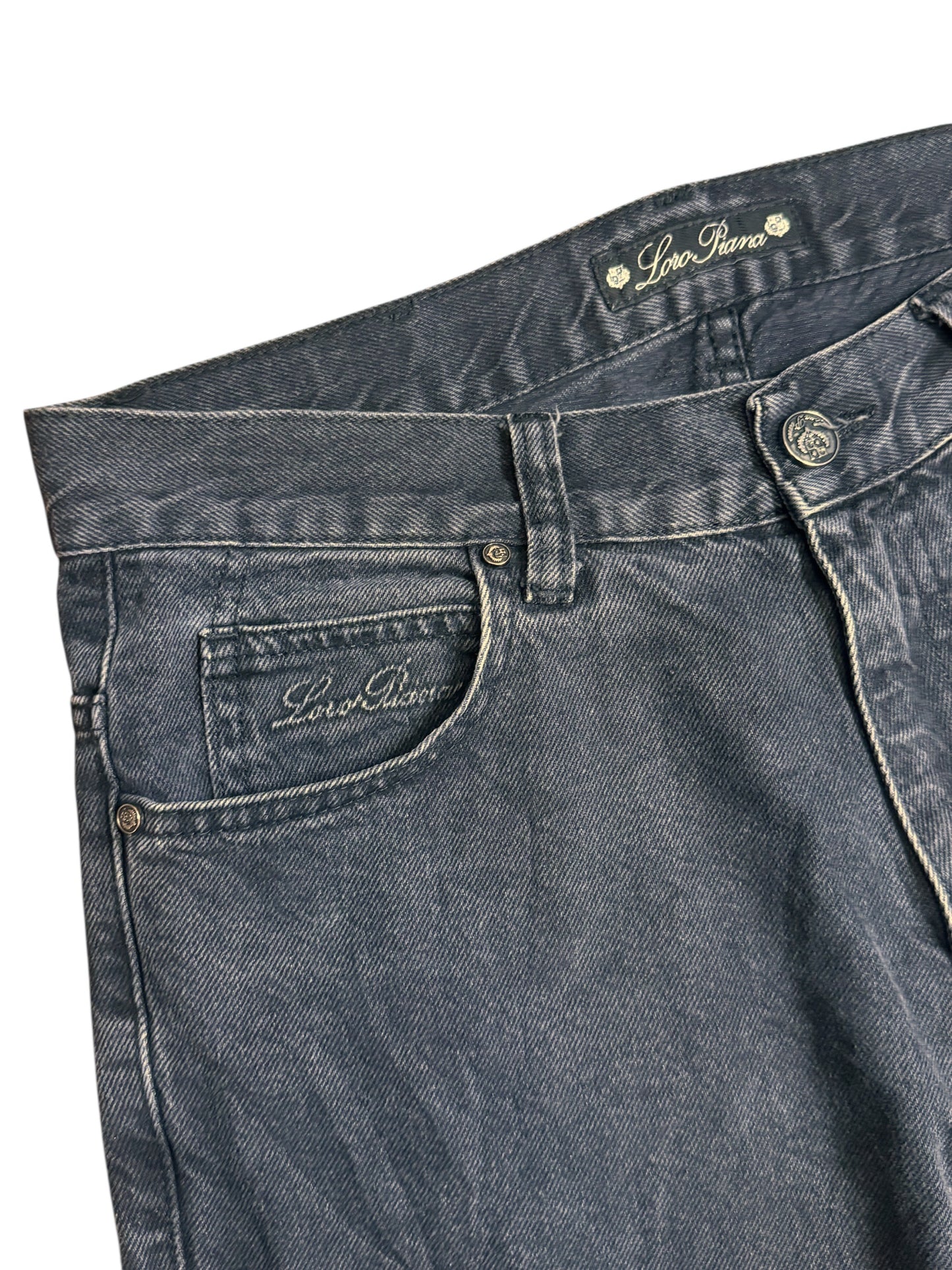 Jeans Loro Piana nero denim 100% cotone W30 L32 — foto 2