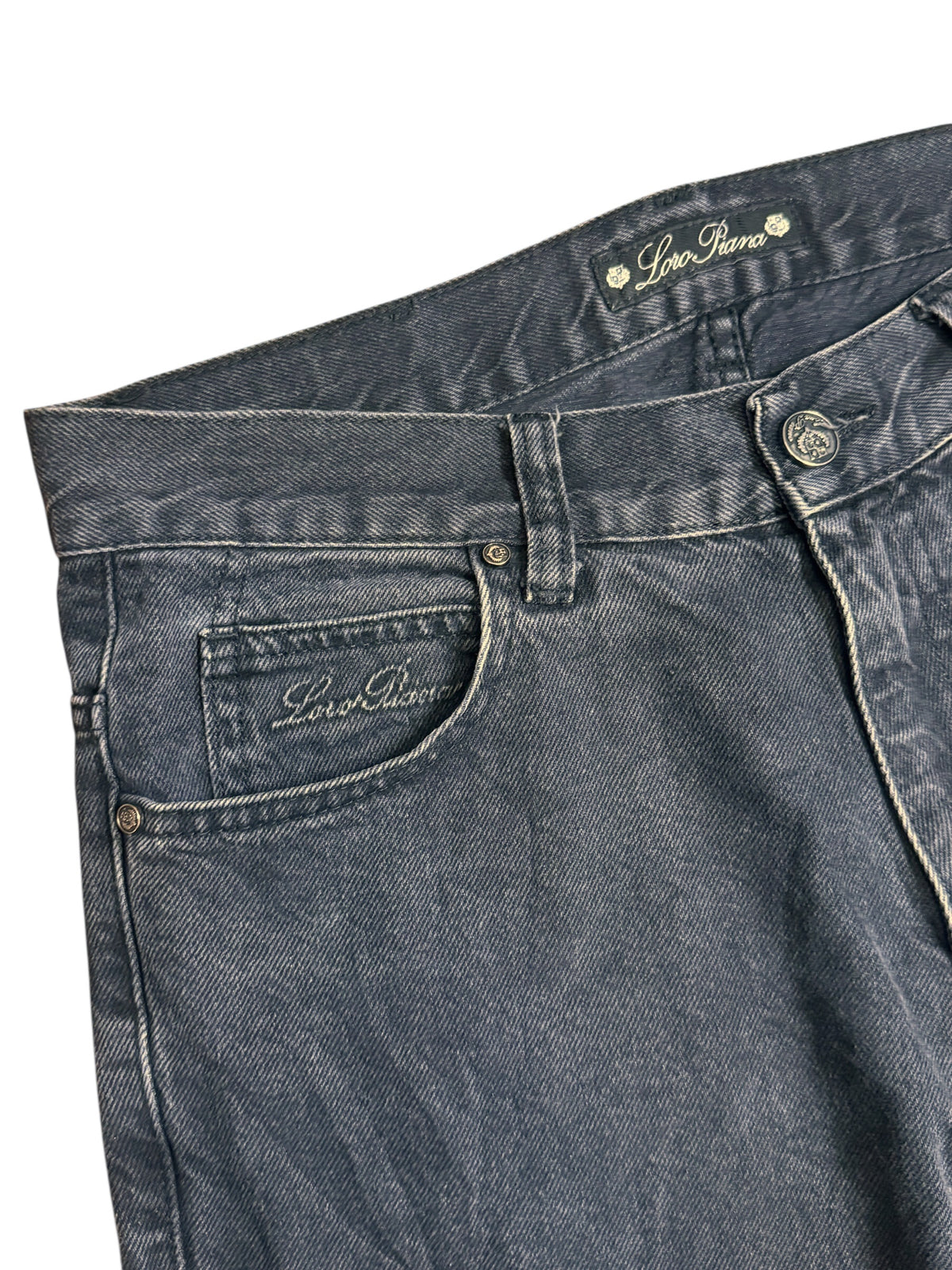 Jeans Loro Piana nero denim 100% cotone W30 L32 — foto 2