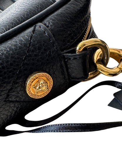 Versace Borsa a Tracolla Uomo in Pelle Nero con Medusa