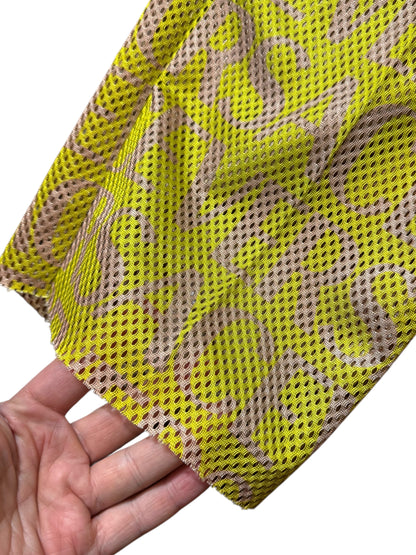 Pantaloni Versace logo all over mesh giallo IT 48 nuovi