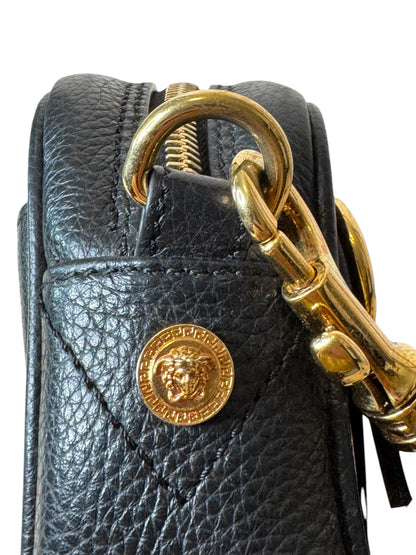 Versace Borsa a Tracolla Uomo in Pelle Nero con Medusa