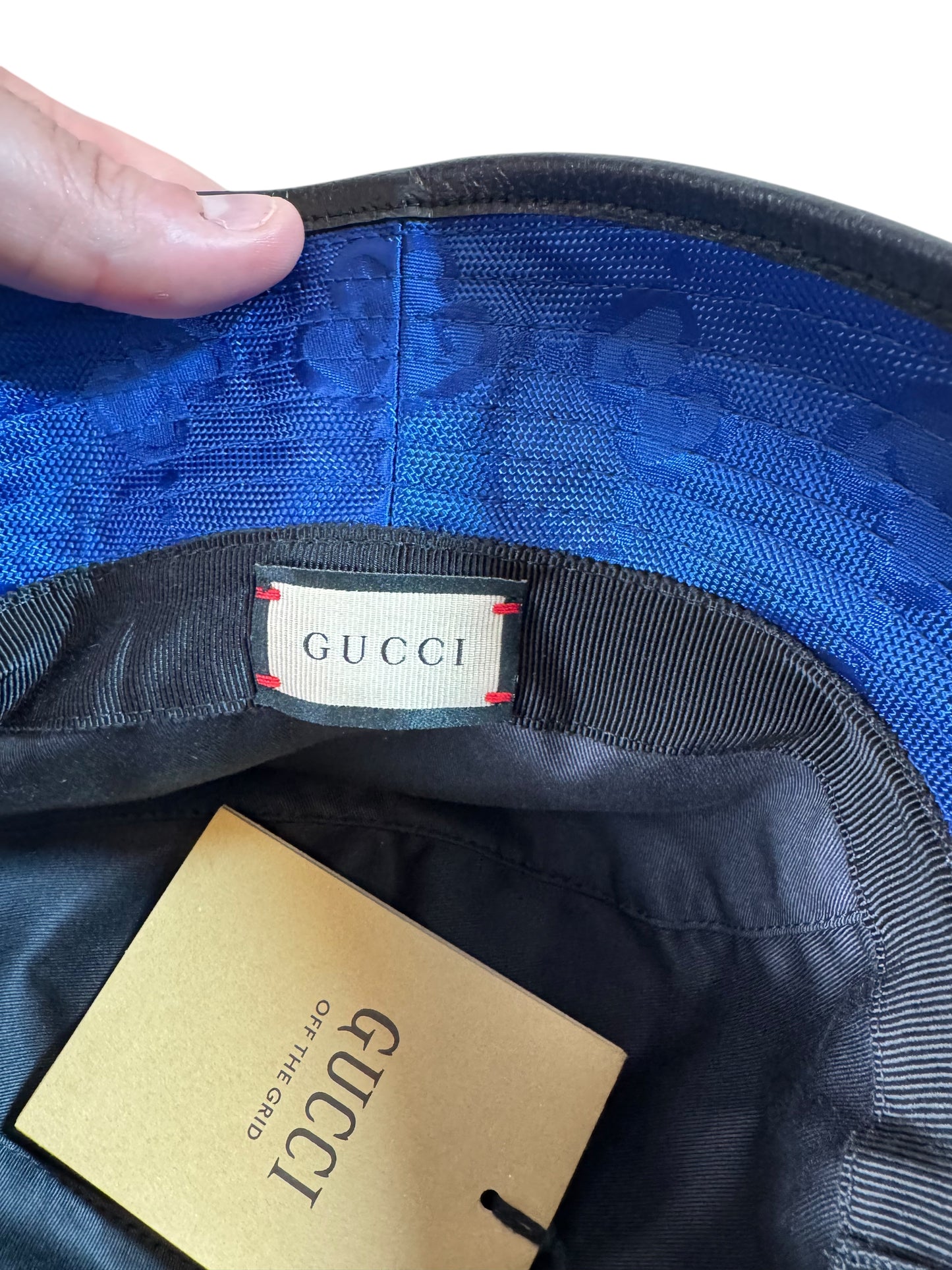 Gucci cappello bucket Off The Grid blu GG Jacquard taglia S 57 cm