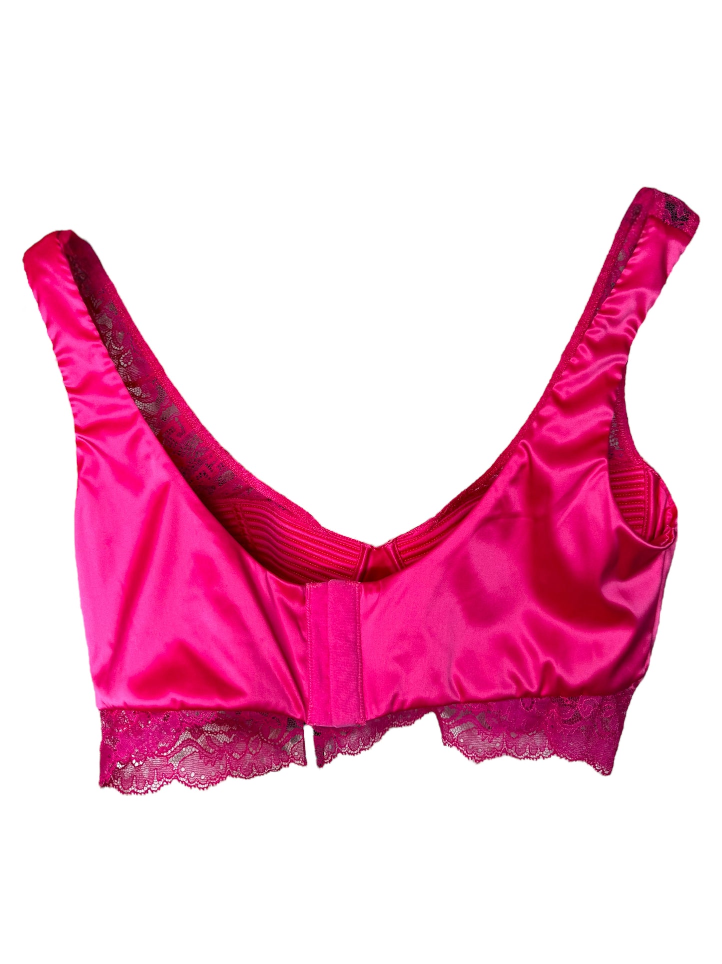 Reggiseno Versace rosa in pizzo e raso, Made in Italy