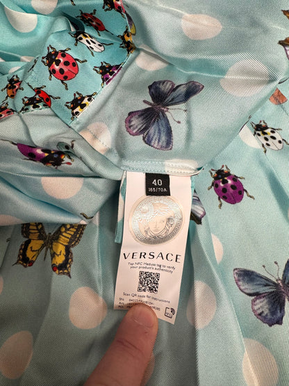 Gonna Versace in Seta con Stampa Coccinelle e Pois — foto 7